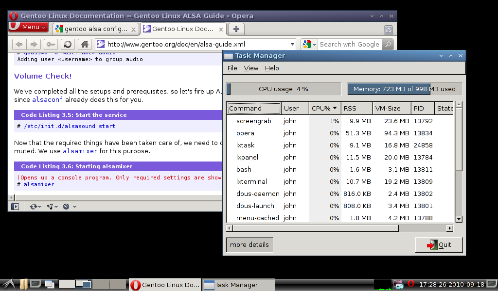 Gentoo LDE Window Manager